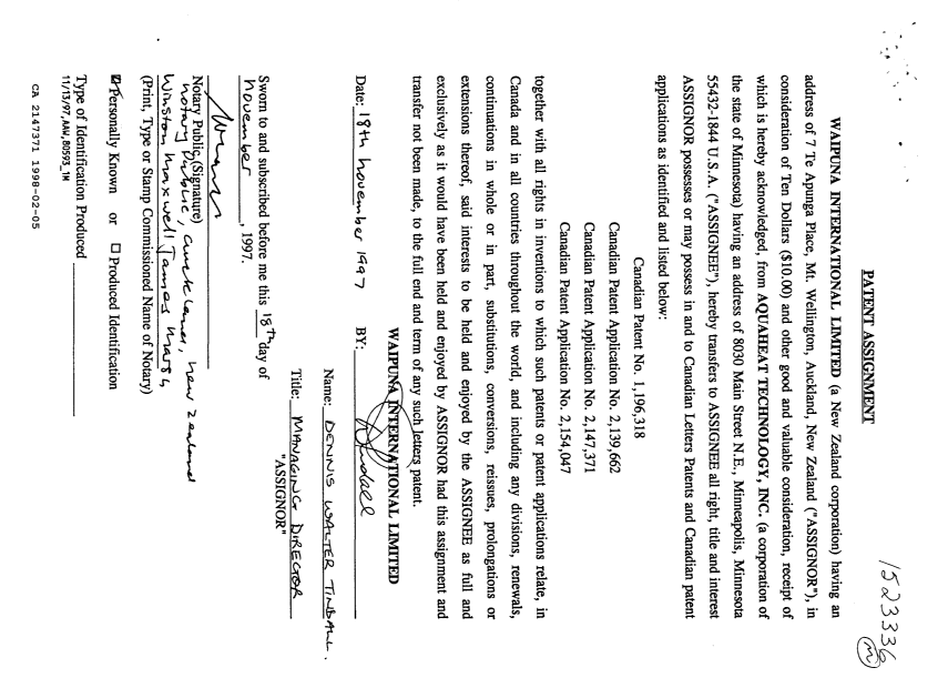 Document de brevet canadien 2147371. Cession 19971205. Image 2 de 2