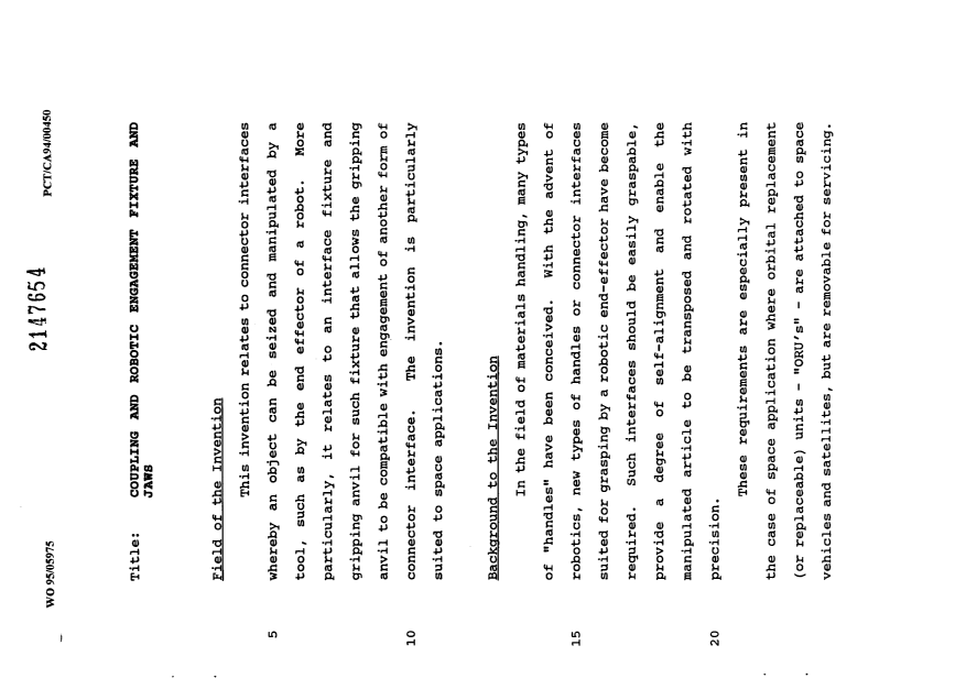 Canadian Patent Document 2147654. Description 19941202. Image 1 of 14