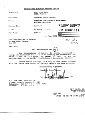 Document de brevet canadien 2147654. Taxes 20020613. Image 1 de 1