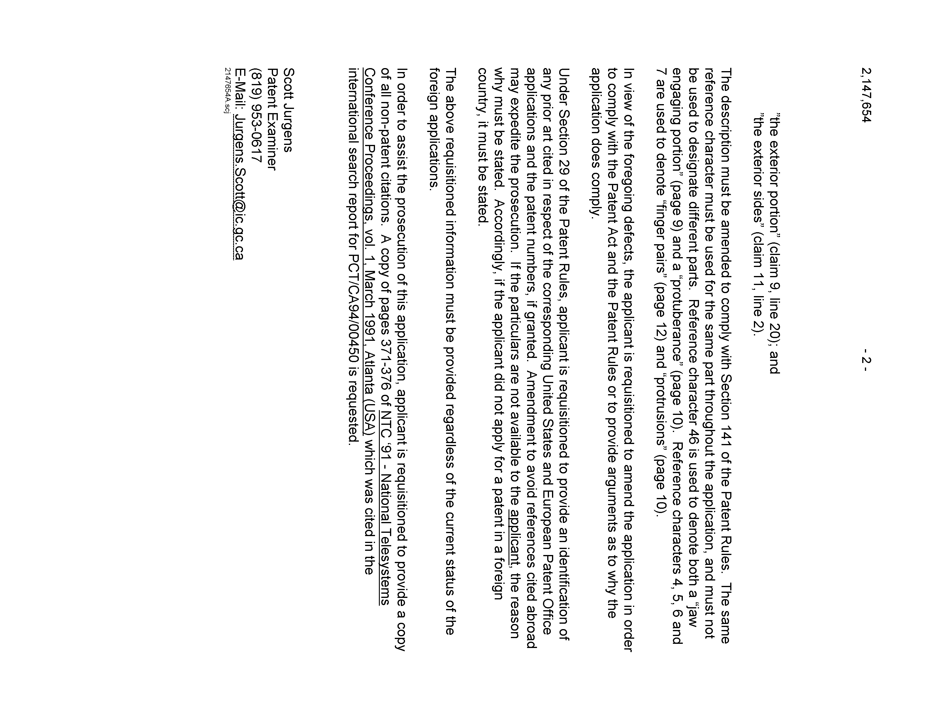Canadian Patent Document 2147654. Prosecution-Amendment 20021210. Image 2 of 2