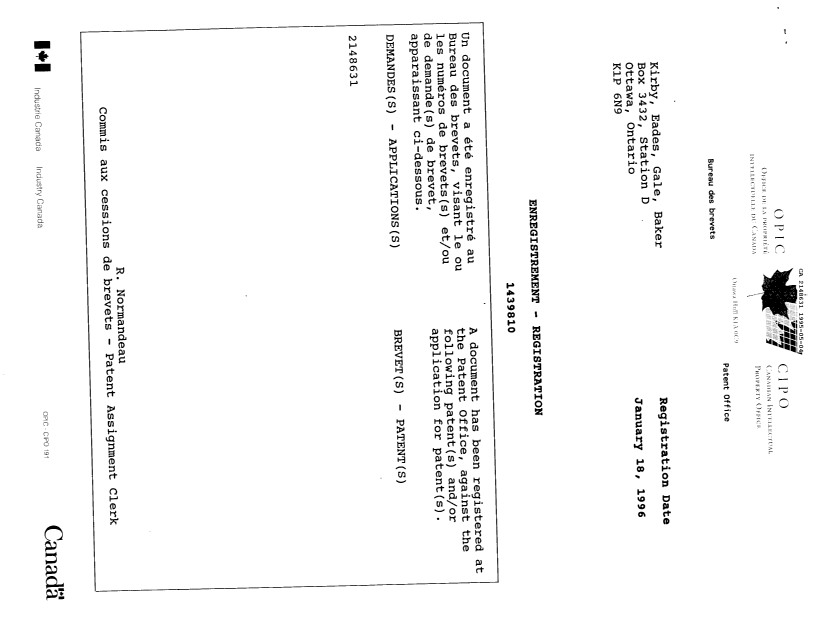 Document de brevet canadien 2148631. Correspondance de la poursuite 19950504. Image 1 de 17