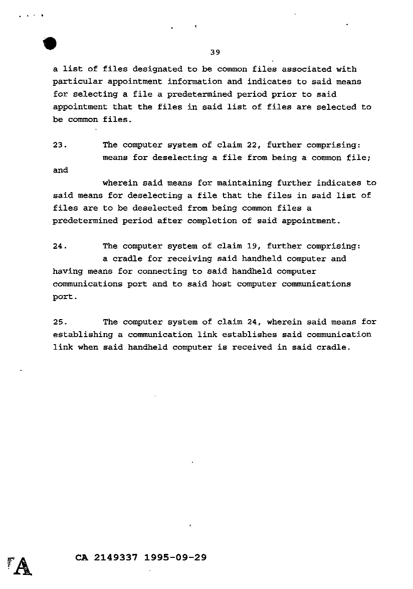 Canadian Patent Document 2149337. Prosecution Correspondence 19950929. Image 7 of 7