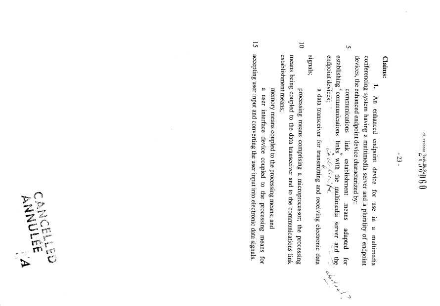Document de brevet canadien 2150060. Correspondance de la poursuite 19950524. Image 2 de 4