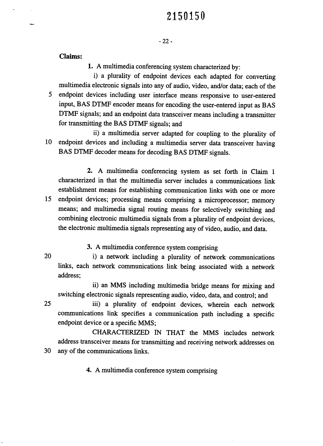Document de brevet canadien 2150150. Revendications 19960109. Image 1 de 3