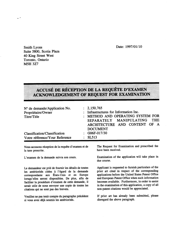 Canadian Patent Document 2150765. Prosecution-Amendment 19961205. Image 2 of 2