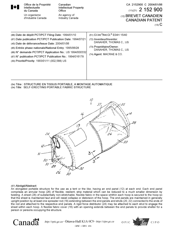 Document de brevet canadien 2152900. Page couverture 20031202. Image 1 de 1