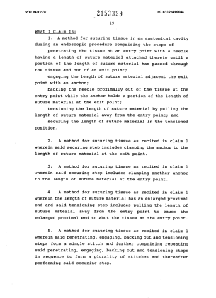 Document de brevet canadien 2153329. Revendications 19940721. Image 1 de 8
