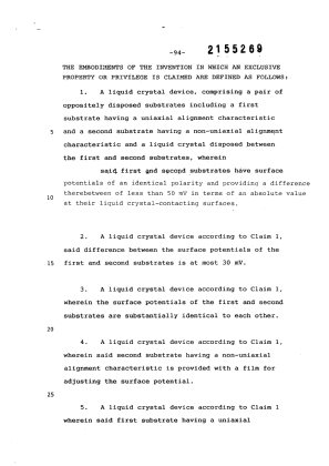 Document de brevet canadien 2155269. Revendications 19990106. Image 1 de 12