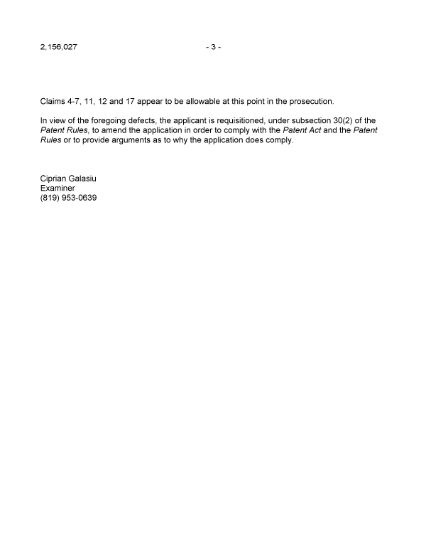 Document de brevet canadien 2156027. Poursuite-Amendment 20050824. Image 3 de 3