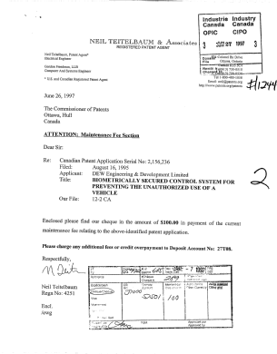 Document de brevet canadien 2156236. Taxes 19970627. Image 1 de 1