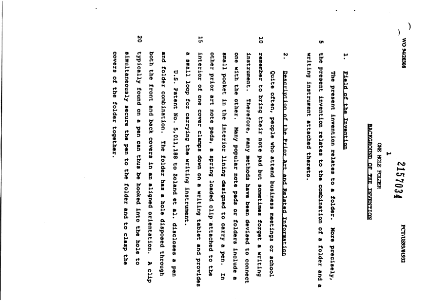 Document de brevet canadien 2157034. Description 19940915. Image 1 de 6