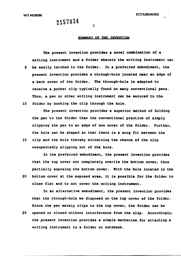 Document de brevet canadien 2157034. Description 19940915. Image 2 de 6