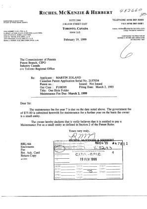Document de brevet canadien 2157034. Taxes 19990219. Image 1 de 1