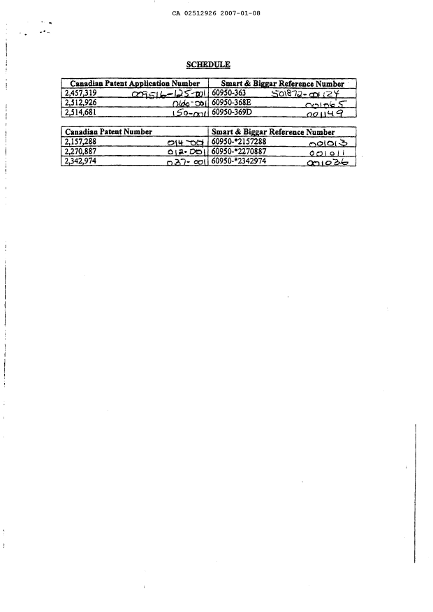 Document de brevet canadien 2157288. Correspondance 20070108. Image 4 de 4