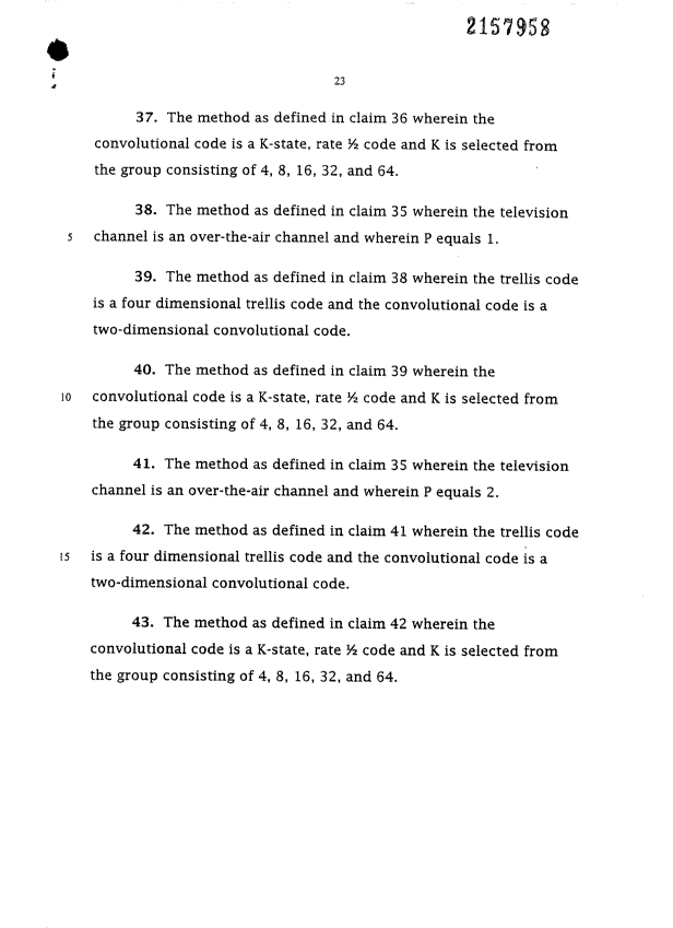 Document de brevet canadien 2157958. Revendications 19960412. Image 9 de 9