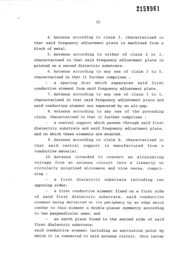 Document de brevet canadien 2159961. Revendications 19951005. Image 2 de 5