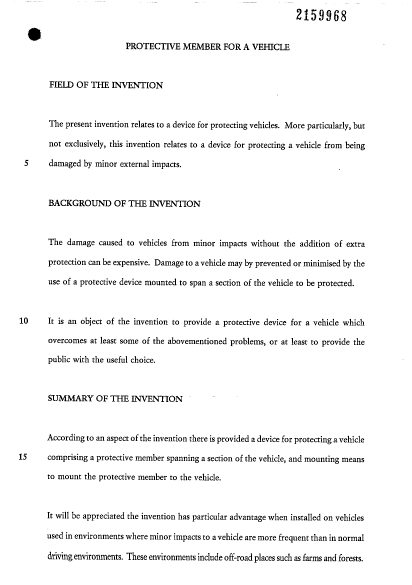 Canadian Patent Document 2159968. Description 19951005. Image 1 of 7
