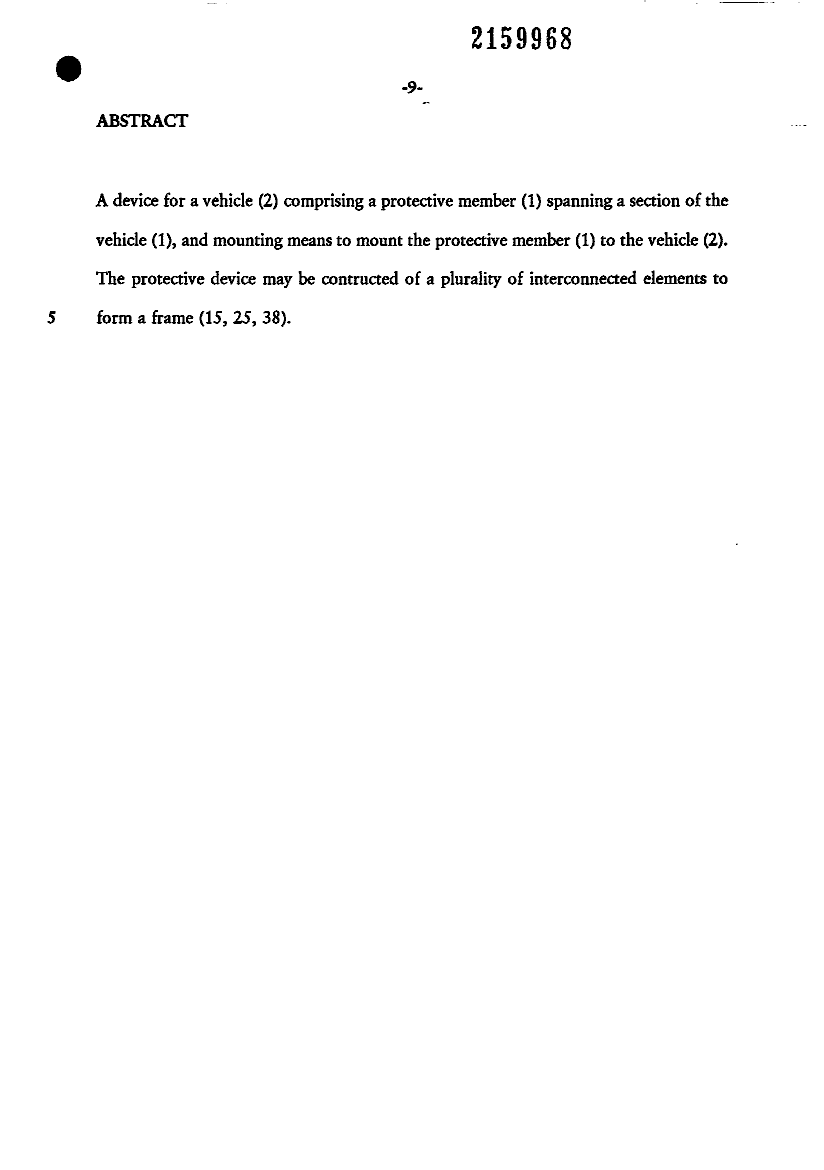 Document de brevet canadien 2159968. Abrégé 19951005. Image 1 de 1