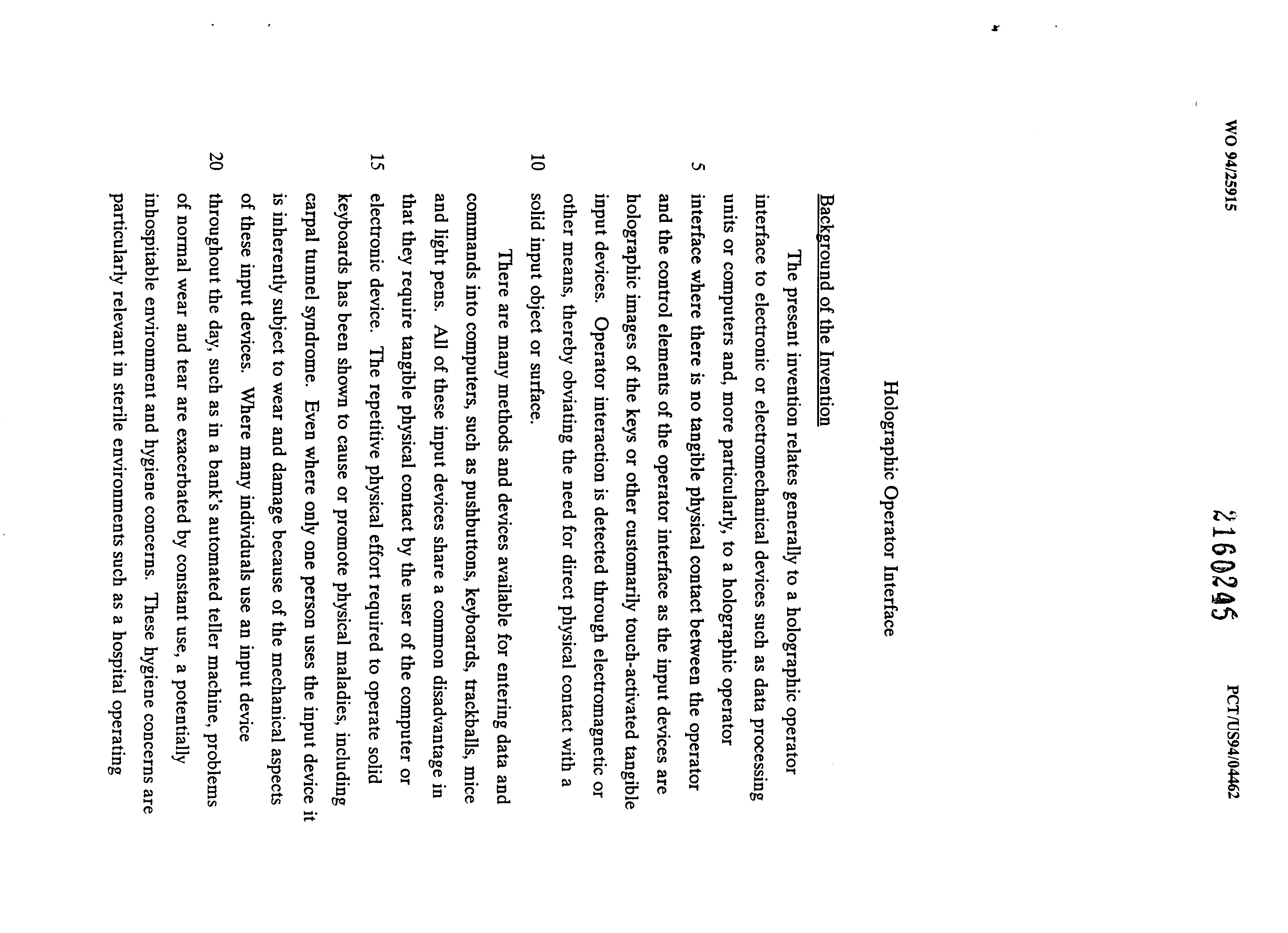 Canadian Patent Document 2160245. Description 20021230. Image 1 of 12