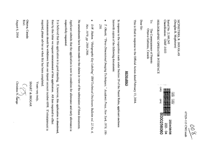 Document de brevet canadien 2160245. Poursuite-Amendment 20031206. Image 1 de 1