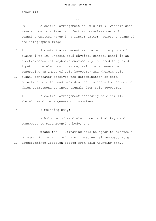 Document de brevet canadien 2160245. Revendications 20031230. Image 3 de 8