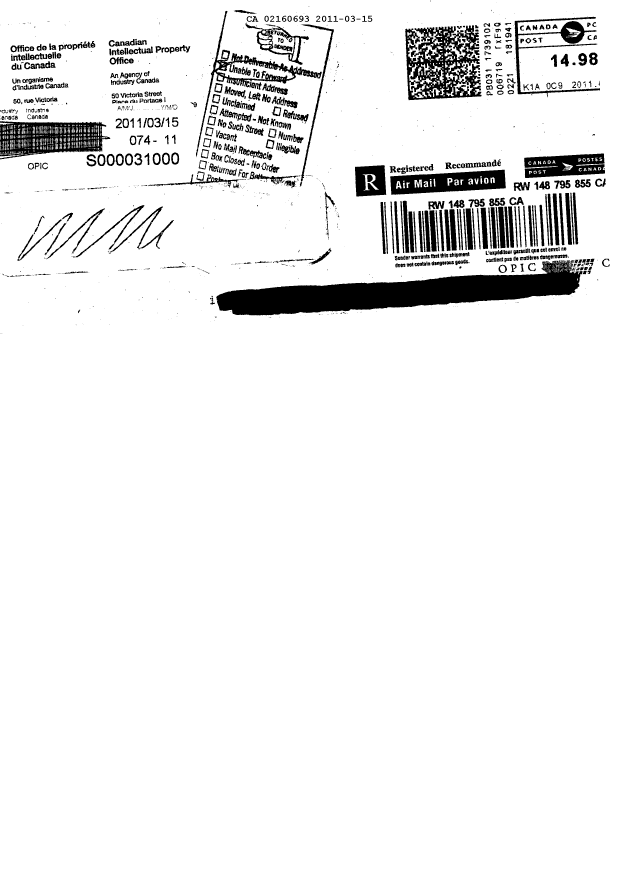 Canadian Patent Document 2160693. Correspondence 20101215. Image 2 of 2