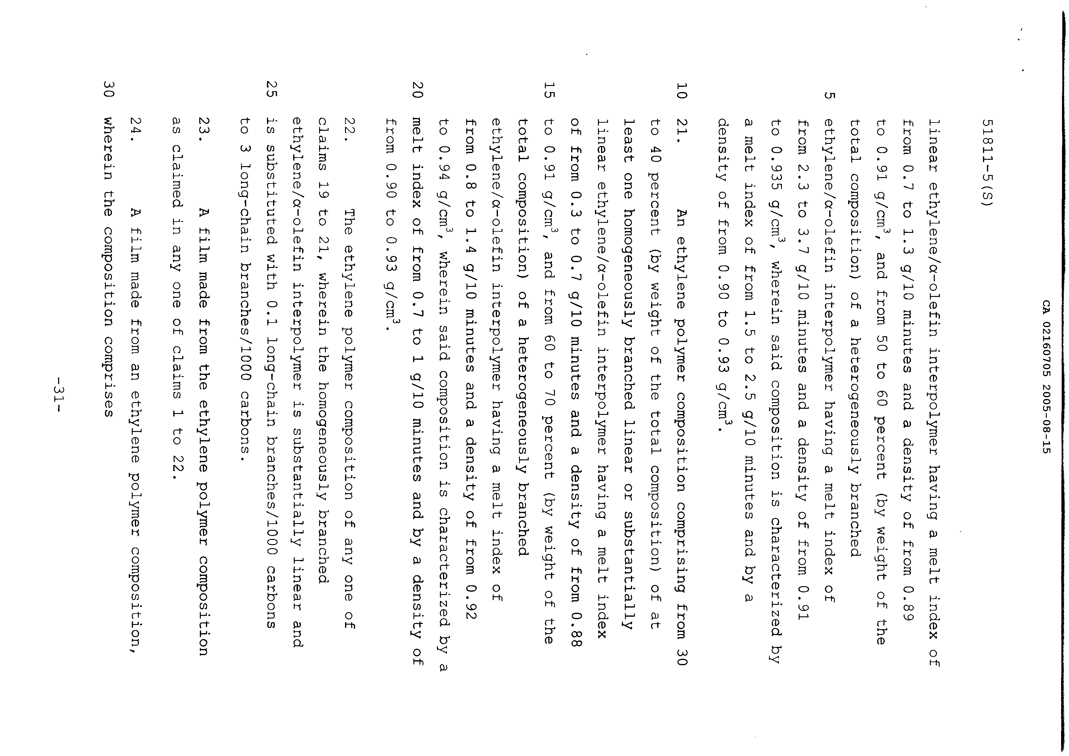 Document de brevet canadien 2160705. Poursuite-Amendment 20041215. Image 13 de 13