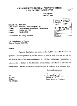 Document de brevet canadien 2161197. Poursuite-Amendment 19980527. Image 1 de 3