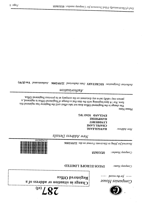 Canadian Patent Document 2161432. Assignment 20061202. Image 17 of 17