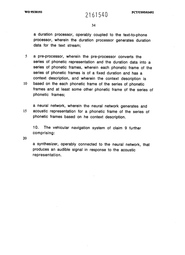 Document de brevet canadien 2161540. Revendications 19951109. Image 8 de 8