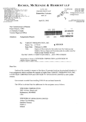 Document de brevet canadien 2162117. Cession 20120423. Image 1 de 20