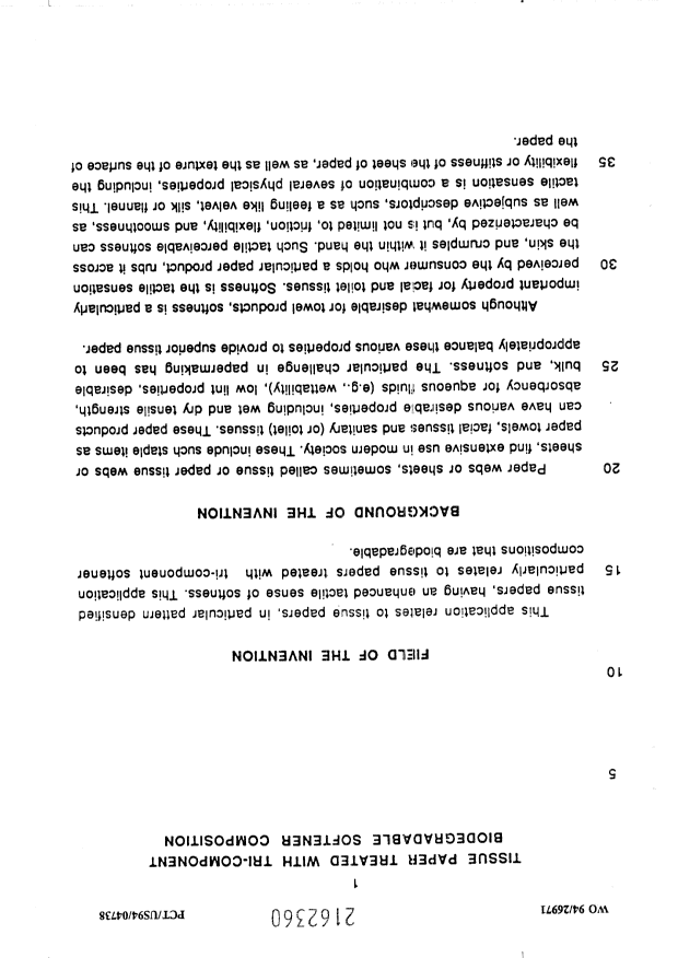 Document de brevet canadien 2162360. Description 20011016. Image 1 de 28