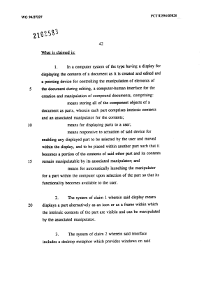 Document de brevet canadien 2162583. Revendications 19941124. Image 1 de 6