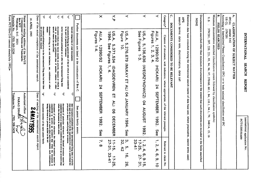 Document de brevet canadien 2162860. PCT 19951114. Image 1 de 1