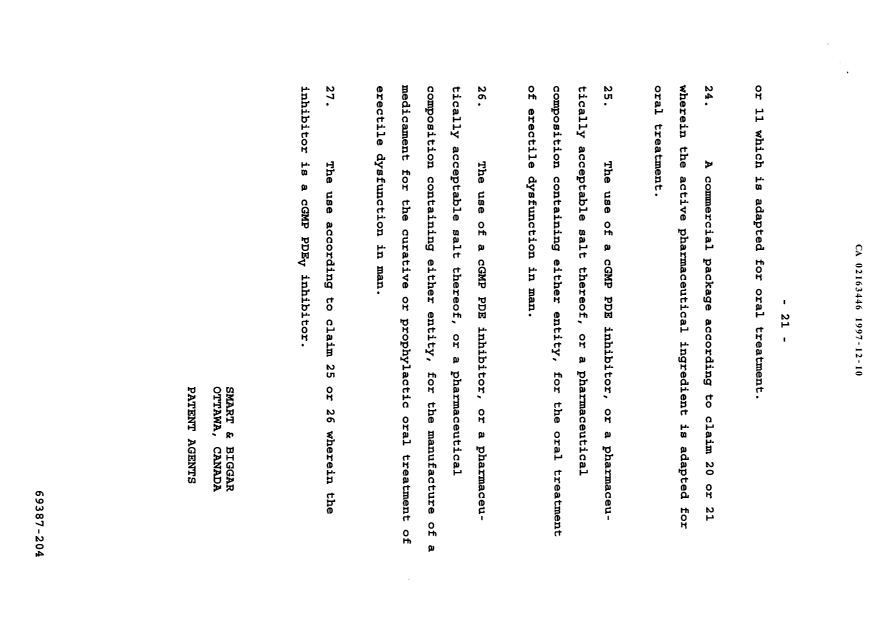 Document de brevet canadien 2163446. Revendications 19961210. Image 9 de 9