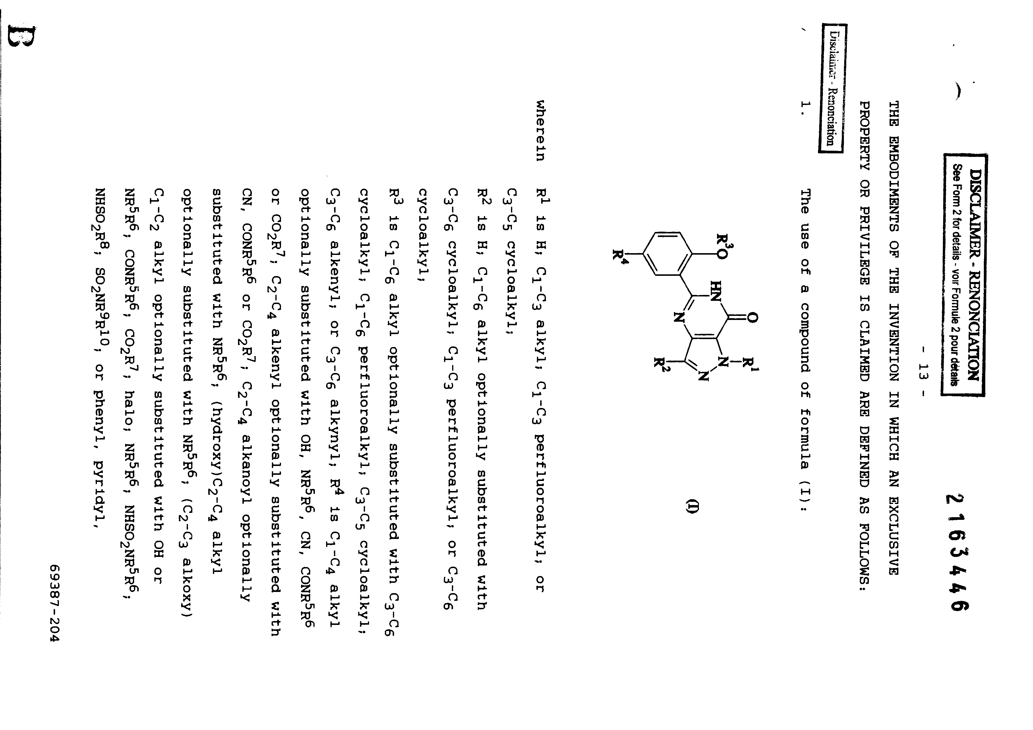 Canadian Patent Document 2163446. Claims 20011211. Image 1 of 9