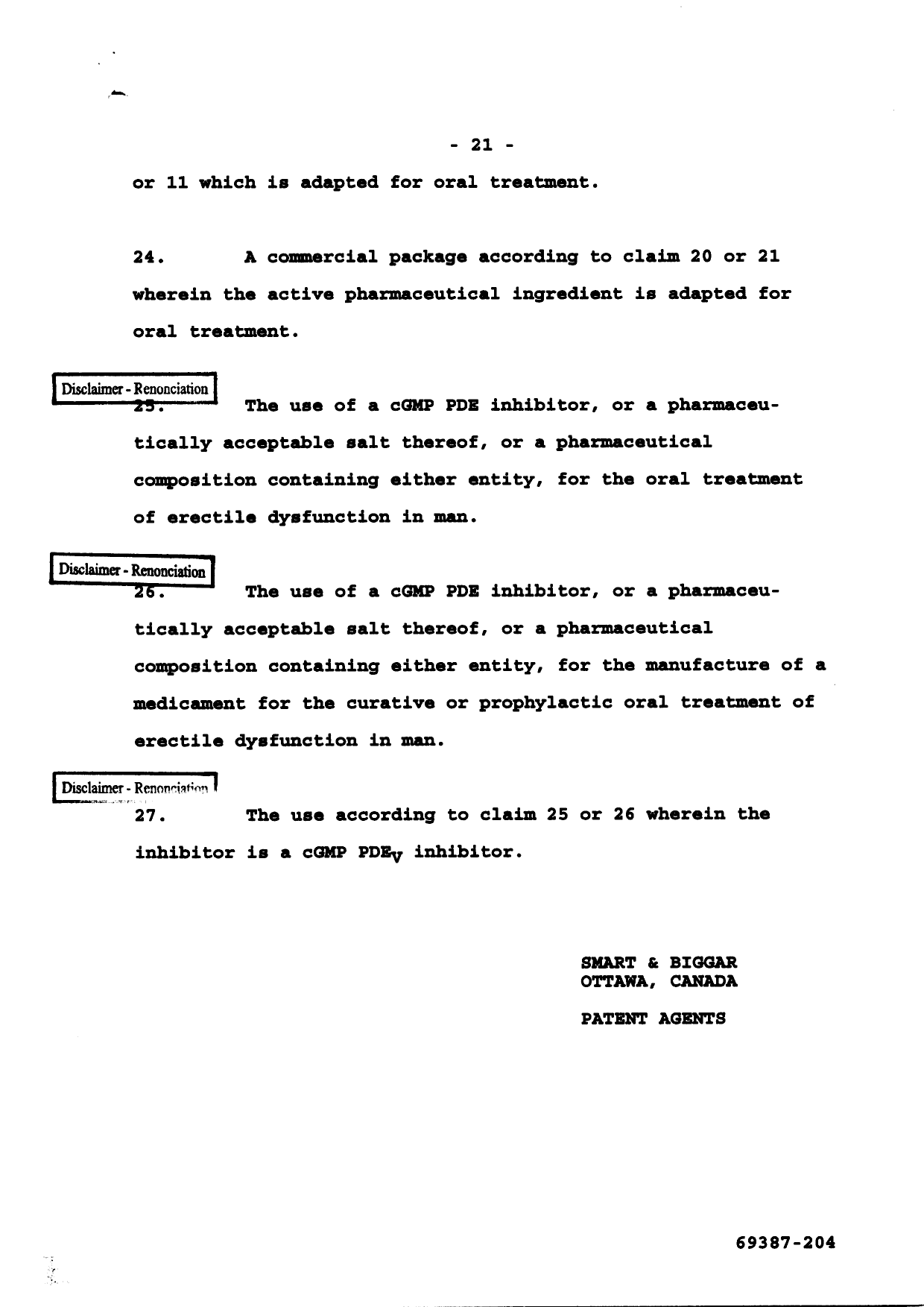 Document de brevet canadien 2163446. Revendications 20011211. Image 9 de 9