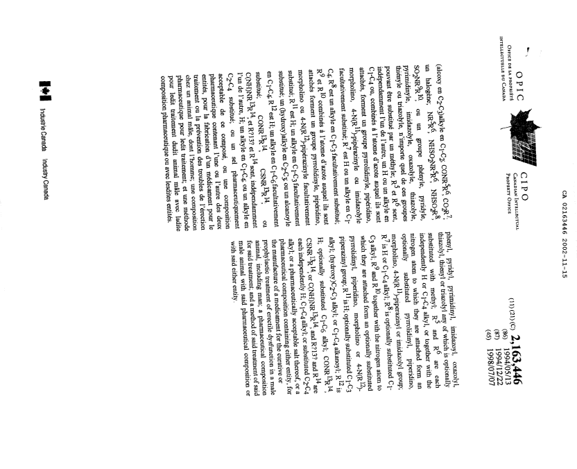 Canadian Patent Document 2163446. Correspondence 20011215. Image 3 of 8