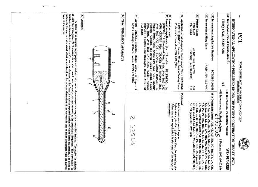 Document de brevet canadien 2163565. Abrégé 19950209. Image 1 de 1