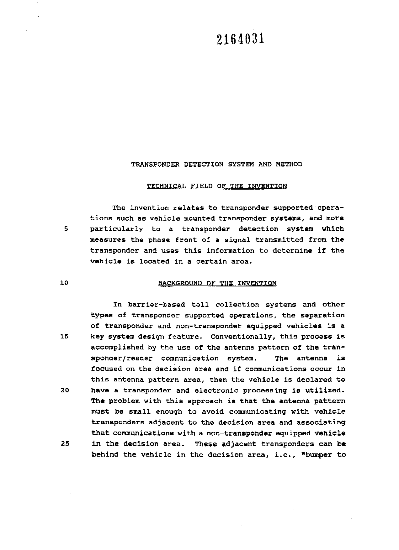 Document de brevet canadien 2164031. Description 19960424. Image 1 de 21