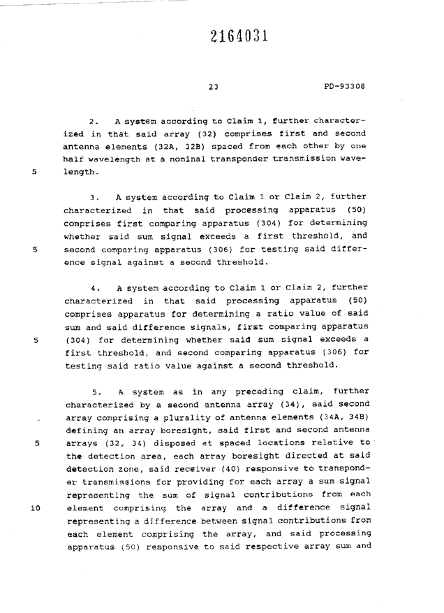 Document de brevet canadien 2164031. Revendications 19960424. Image 2 de 3