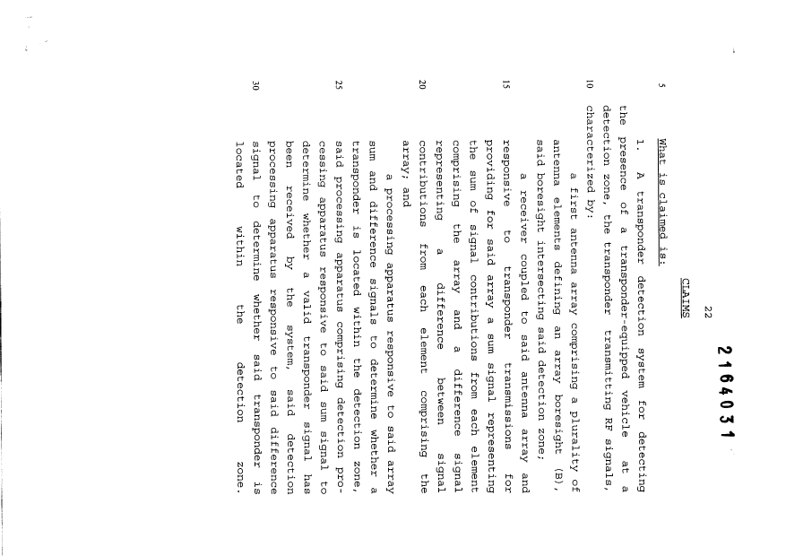 Document de brevet canadien 2164031. Revendications 19981112. Image 1 de 3