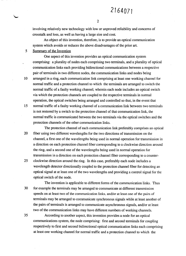 Document de brevet canadien 2164071. Description 19960426. Image 2 de 15