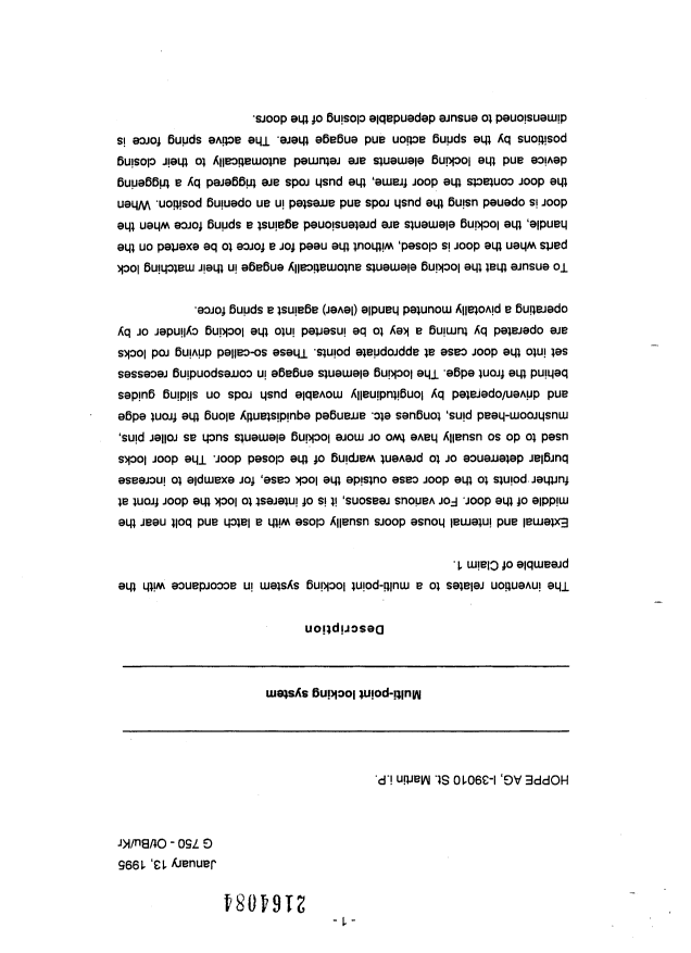 Canadian Patent Document 2164084. Description 19960429. Image 1 of 11
