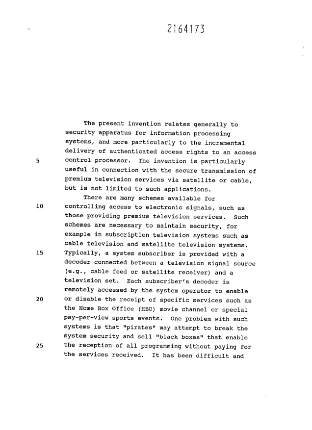 Document de brevet canadien 2164173. Description 19960424. Image 1 de 27