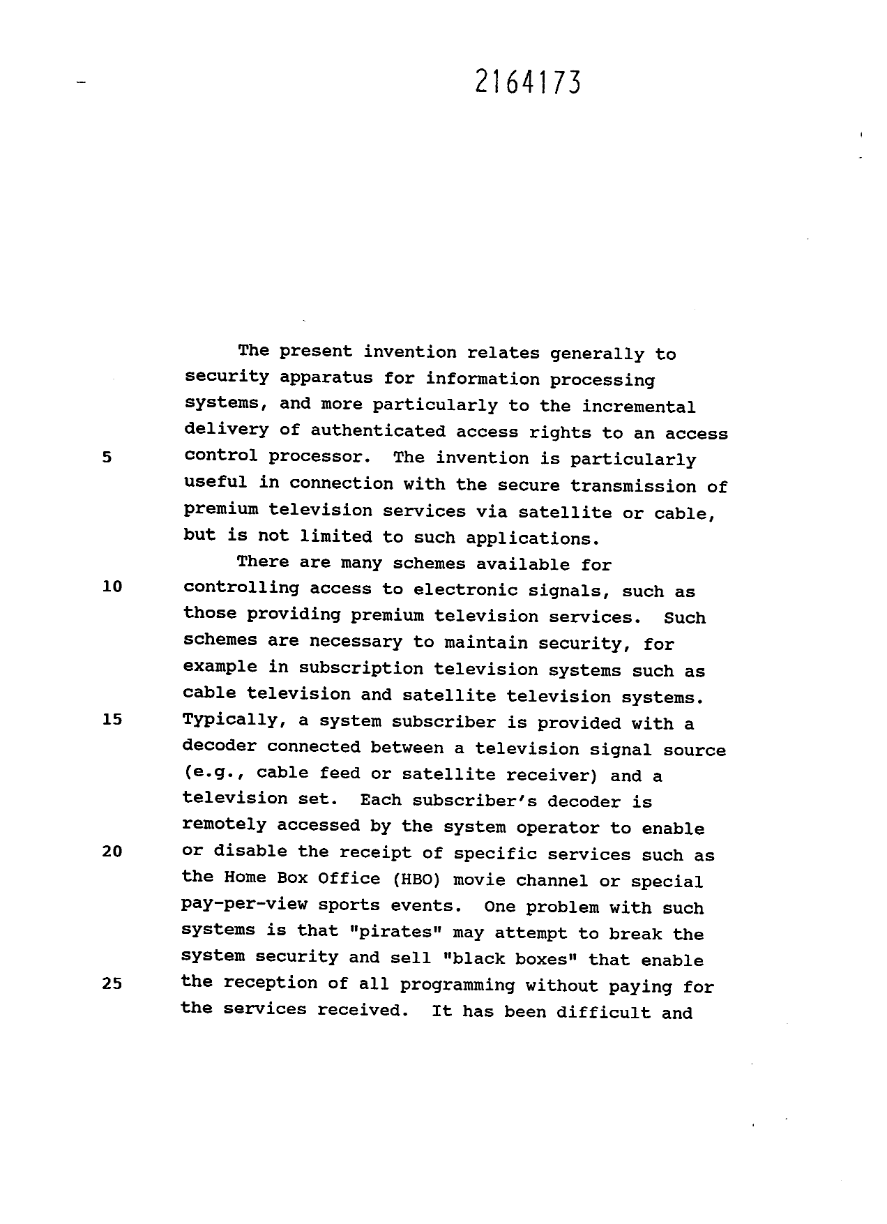 Canadian Patent Document 2164173. Description 19960424. Image 1 of 27