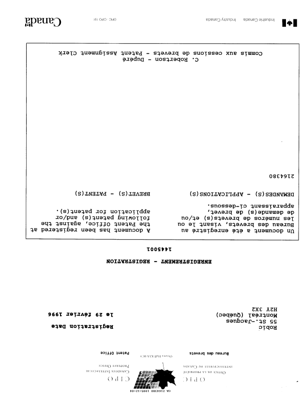 Canadian Patent Document 2164380. Prosecution Correspondence 19951204. Image 1 of 43