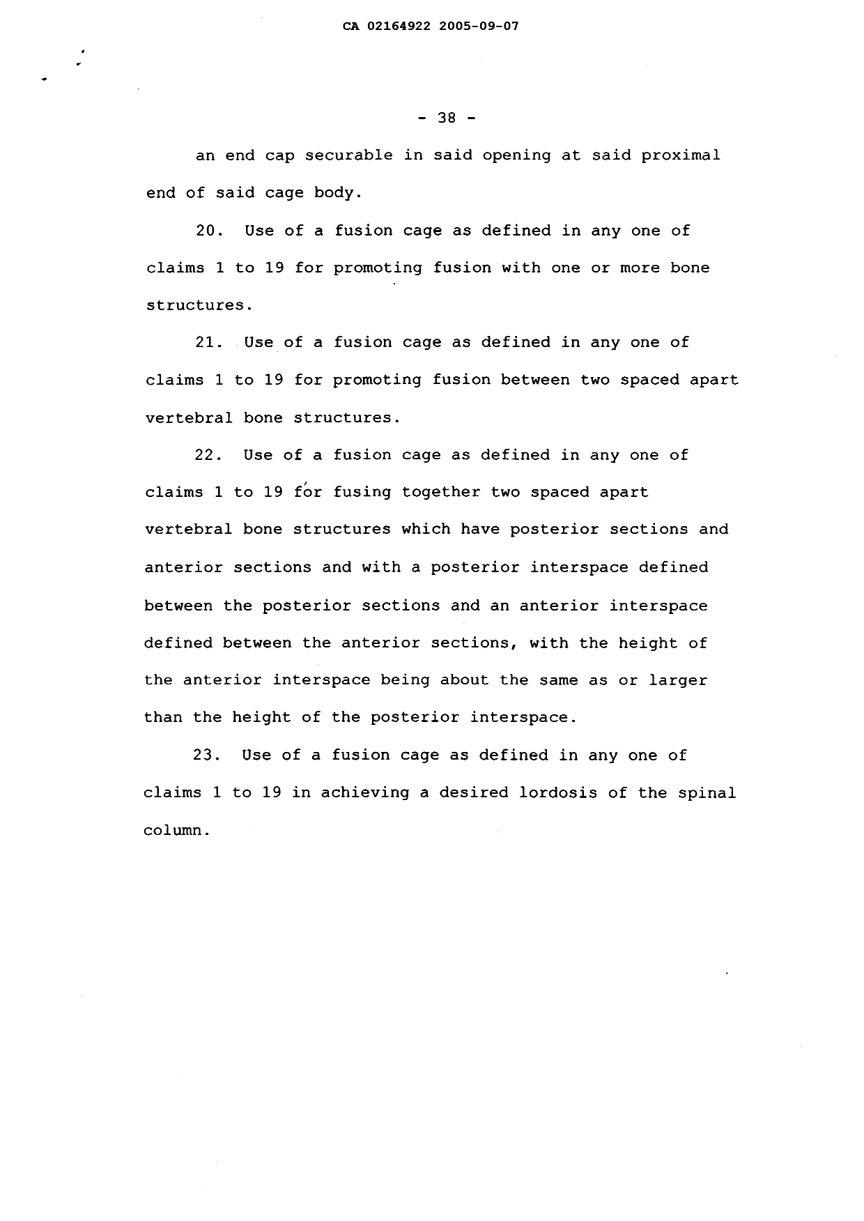 Canadian Patent Document 2164922. Prosecution-Amendment 20050907. Image 16 of 16