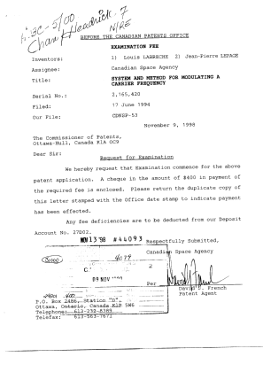 Document de brevet canadien 2165420. Poursuite-Amendment 19981109. Image 1 de 1