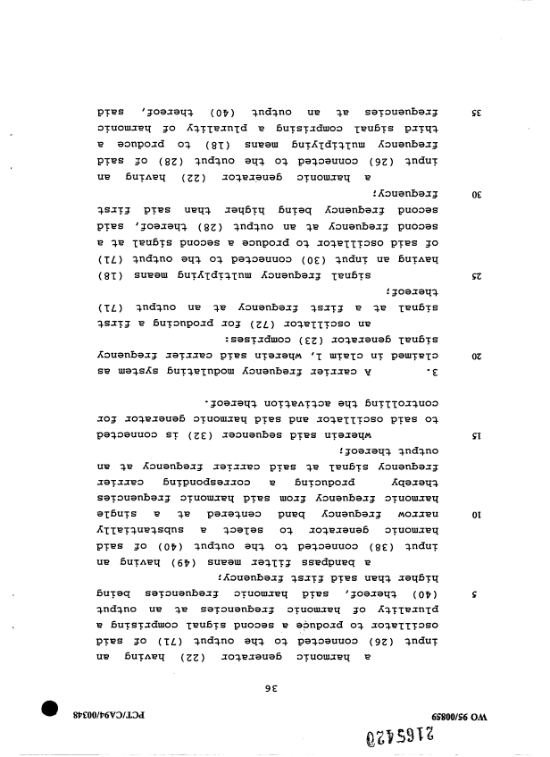 Document de brevet canadien 2165420. Revendications 20011222. Image 2 de 30